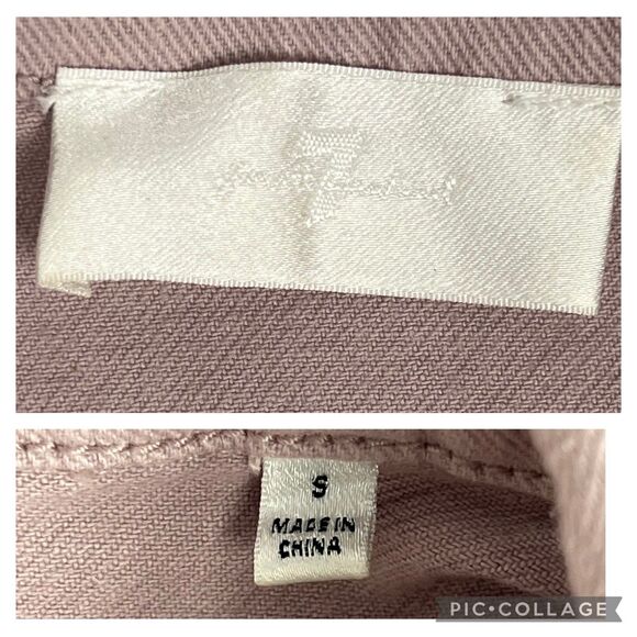 7 For All Mankind Short Sleeve Seamed Twill Romper In Soft Lavender Small - Picture 9 of 11